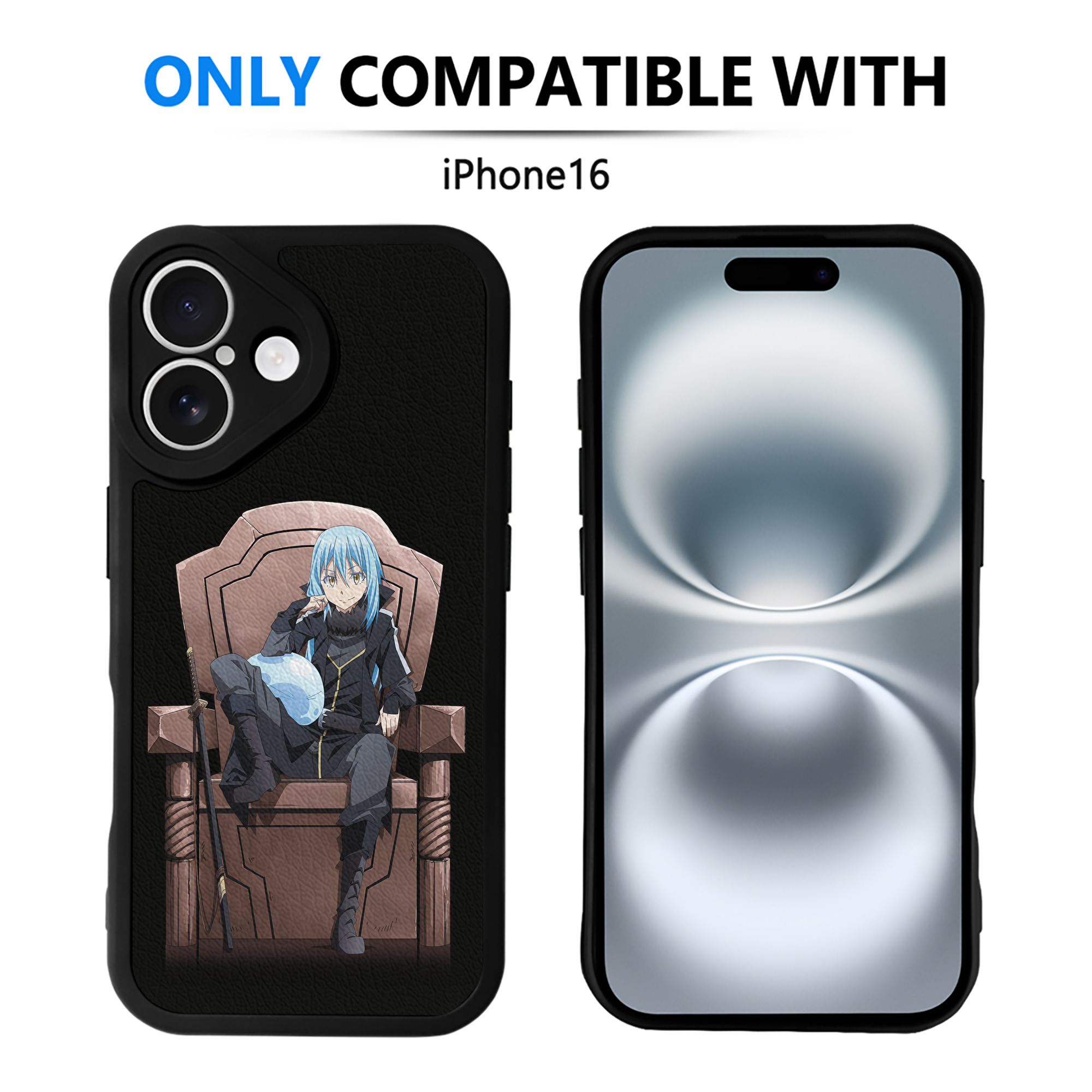 （画像用） 転スラ Regarding Reincarnated to Slime 【iPhone 16シリーズ対応】シリコンスマホケース（レザー調） 材質：シリコン